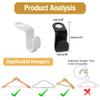 100pcs Super Space Saving Heavy Duty Cascading Hanger Extender Hooks, Plastic Closet Hanger Organizer (White & Black) view 4