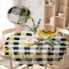 Round Tablecloth-60inch,Farm Sunflower Bumble Bee Buffalo Check Table Cloth Waterproof Oil-Proof Tablecloths Washable Tablecover for Kitchen Dining Buffet Tabletop Pastoral Floral Sunshine Quotes view 2