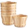 6 Pack 11 x 6.7'' Large Round Wooden Baskets with Handles, Handmade Wood Basket, Bushel Baskets, Farmers Market Baskets, Apple Baskets, Wooden Baskets for Indoors Outside Personal or Commercial Use view 1