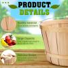 6 Pack 11 x 6.7'' Large Round Wooden Baskets with Handles, Handmade Wood Basket, Bushel Baskets, Farmers Market Baskets, Apple Baskets, Wooden Baskets for Indoors Outside Personal or Commercial Use view 3