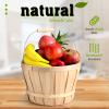 6 Pack 11 x 6.7'' Large Round Wooden Baskets with Handles, Handmade Wood Basket, Bushel Baskets, Farmers Market Baskets, Apple Baskets, Wooden Baskets for Indoors Outside Personal or Commercial Use view 4