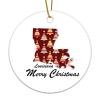 Louisiana Circle Ornament- Xmas Merry Christmas Ornament - Louisiana State Ceramic Ornaments Keepsake Souvenir for Christmas New Year Holiday Xmas Tree Decor view 2