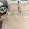 Auemtyn Full/Queen Size Quilt Set 3 Pieces, Soft Lightweight Summer Bedspread, Reversible Microfiber Bed Coverlet for All Seasons, Beige, Rose Pattern (1 Quilt, 2 Pillow Shams) view 2