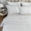Auemtyn King Size Quilt Set 3 Pieces, Soft Lightweight Summer Bedspread, Reversible Microfiber Bed Coverlet for All Seasons, White, Geometric Pattern (1 Quilt, 2 Pillow Shams) view 2