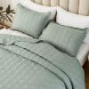 Auemtyn King Size Quilt Set 3 Pieces, Soft Lightweight Summer Bedspread, Reversible Microfiber Bed Coverlet for All Seasons, Green, Geometric Pattern (1 Quilt, 2 Pillow Shams) view 4