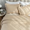 Auemtyn Full/Queen Size Quilt Set 3 Pieces, Soft Lightweight Summer Bedspread, Reversible Microfiber Bed Coverlet for All Seasons, Beige, Floral Pattern (1 Quilt, 2 Pillow Shams) view 2