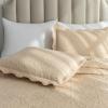Auemtyn Full/Queen Size Quilt Set 3 Pieces, Soft Lightweight Summer Bedspread, Reversible Microfiber Bed Coverlet for All Seasons, Beige, Floral Pattern (1 Quilt, 2 Pillow Shams) view 4