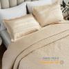 Auemtyn King Size Quilt Set 3 Pieces, Soft Lightweight Summer Bedspread, Reversible Microfiber Bed Coverlet for All Seasons, Beige, Heart Floral Pattern (1 Quilt, 2 Pillow Shams) view 2