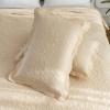 Auemtyn King Size Quilt Set 3 Pieces, Soft Lightweight Summer Bedspread, Reversible Microfiber Bed Coverlet for All Seasons, Beige, Heart Floral Pattern (1 Quilt, 2 Pillow Shams) view 4