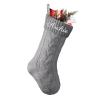 Cysincos Personalized Christmas Stockings Custom Name Family Christmas Stockings 18" Large Knitted Xmas Fireplace Hanging Stocking for Kids,Stocking for Holiday Family Party Decoration Grey view 1