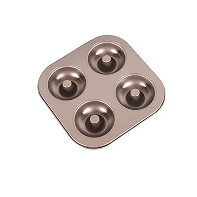 Donut Pan Donut Baking Tray Mold, Carbon Bagel Mold Suitable for Donut Cake Biscuit Bagel Baking (Champagne Gold),D (Color : B)