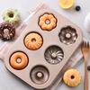 Donut Pan Donut Baking Tray Mold, Carbon Bagel Mold Suitable for Donut Cake Biscuit Bagel Baking (Champagne Gold),D (Color : B) view 3