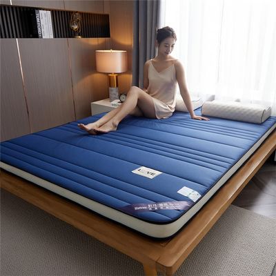 Double Single Japanese Floor Mattress Thicken Tatami Mat Sleeping Pad Foldable Roll Up Mattress for Camping Boys Girls Dormitory Mattress Pad Floor Bed Mattress Topper,Blue 3cm,Queen