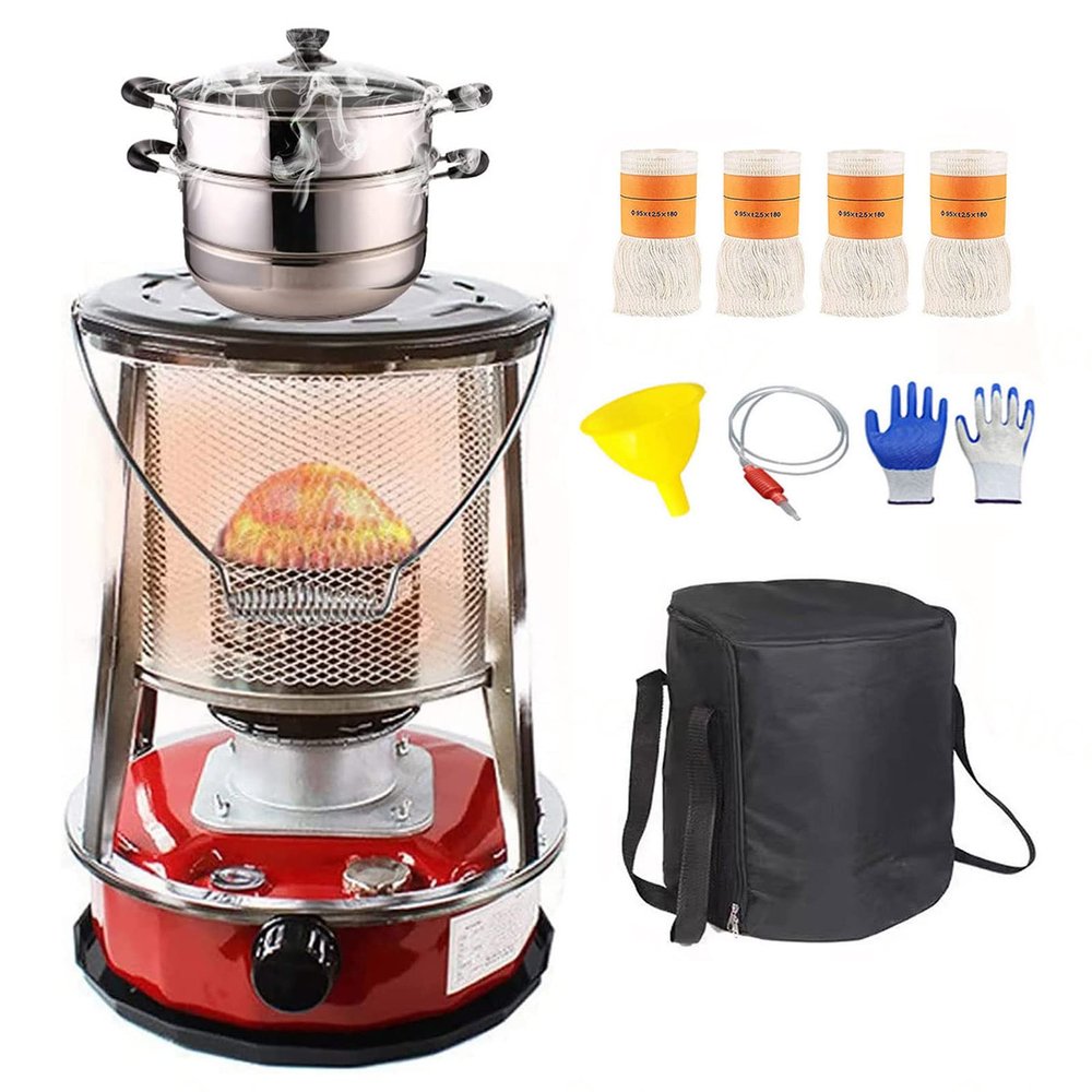 Xrdbfd Kerosene Stove Heater, Universal Handy Kerosene Stove Burners, Camping Oil Paraffin Heaters, Kerosene Heaters for Indoor and Outdoor,4.6Lred