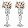 20in Metal Crystal Wedding Centerpiece Vases for Tables, Set of 2 Silver Trumpet Flower Vase Stands for Wedding Party Reception Dining Room Living Room Dcor view 1