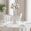20in Metal Crystal Wedding Centerpiece Vases for Tables, Set of 2 Silver Trumpet Flower Vase Stands for Wedding Party Reception Dining Room Living Room Dcor view 2