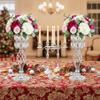 20in Metal Crystal Wedding Centerpiece Vases for Tables, Set of 2 Silver Trumpet Flower Vase Stands for Wedding Party Reception Dining Room Living Room Dcor view 3