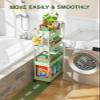 LEHOM Slim Rolling Storage Cart - 4 Tiers Bathroom Organizer Utility Cart Slide Out Storage Shelves Mobile Shelving Unit for Kitchen, Bedroom, Office, Laundry Room, Small Narrow Spaces7.1" W+Green view 3
