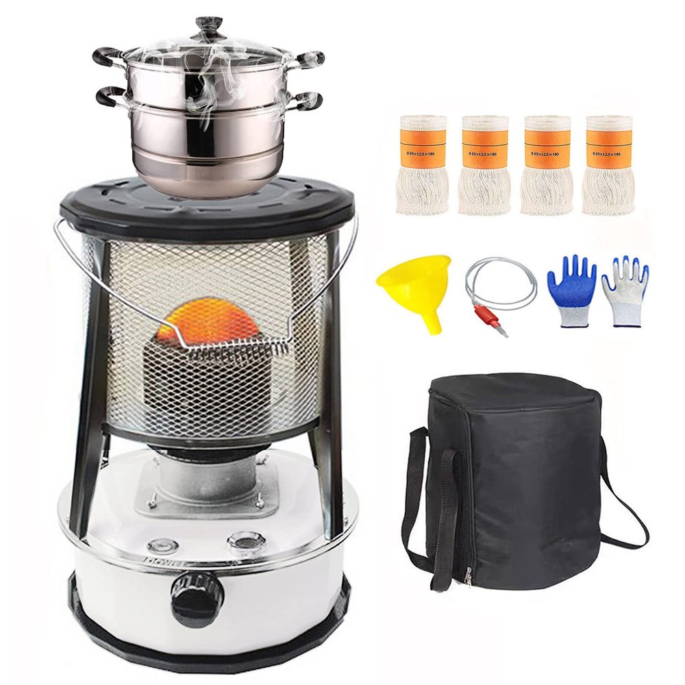 Xrdbfd Kerosene Stove Heater, Universal Handy Kerosene Stove Burners, Camping Oil Paraffin Heaters, Kerosene Heaters for Indoor and Outdoor,6Lwhite