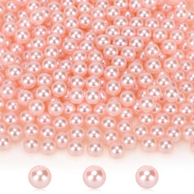 Suream 1300PCS Pearl Beads for Centerpieces, 8mm/0.31in No Hole Artificial Beads for Vase Filler, Jewelry Making, Table Scatter, Wedding Decoration, Makeup Holder, DIY Craft Projects, Pink