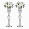 24in Metal Diamond Crystal Wedding Centerpiece Vases for Tables, Set of 2 Silver Versatile Tall Flower Holders Centerpiece Flower Stands for Wedding Party Reception Home Dcor view 1