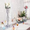 24in Metal Diamond Crystal Wedding Centerpiece Vases for Tables, Set of 2 Silver Versatile Tall Flower Holders Centerpiece Flower Stands for Wedding Party Reception Home Dcor view 4