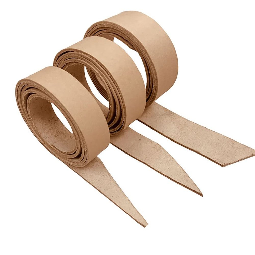 Leather Blank Belt - For Leather Earrings, Leather Wallets - 1.5-4mm Thickness Strap - DIY Sewing Fabric Vegetable Tanned Leather Strip (Thickness : 3.5-4mm, Width : 3.8mm)