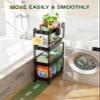 LEHOM Slim Rolling Storage Cart - 4 Tiers Bathroom Organizer Utility Cart Slide Out Storage Shelves Mobile Shelving Unit for Kitchen, Bedroom, Office, Laundry Room, Small Narrow Spaces7.1" W+Black view 3