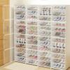 GMSLuu 36 Pack Shoe Storage Box, Plastic Stackable Shoe Organizer for Closet, X-Large Shoe Sneaker Containers Bins Holders with Clear Door, Easy Assembly Shoe Box (12x3 Pack) view 1