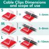 Namalu 60 Pieces Mini Cable Clips Hooks Christmas Light Clips Self Adhesive Light Hooks Cord Clips for Desk Outdoor String Lights(Small,Clear) view 2