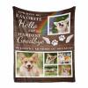 Custom Dog Memorial Blanket Personalized Pet Name Photo Collage Blanket with Love Message in Loving Memory Blanket of Dog Soft Throw 40"x50" view 1