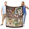 Custom Dog Memorial Blanket Personalized Pet Name Photo Collage Blanket with Love Message in Loving Memory Blanket of Dog Soft Throw 40"x50" view 2