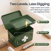 Flexzion Large Metal First Aid Box Empty, 8.5-Inch, Green with White Cross view 3
