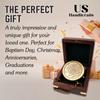 US HANDICRAFTS Be Strong Engraved Brass Compass | Personalized Christian Gift for Men, Baptism & Confirmation Gift, Easter, Graduation & Birthday Present for Teens & Adults with Wooden Box view 4