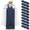 10 Pcs Navy Blue Cheesecloth Table Runner 10FT, Gauze Table Runner for Wedding Reception Sheer Bridal Shower Birthday Party Boho Table Decoration, Rustic Romantic Wedding Runner view 1