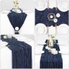 10 Pcs Navy Blue Cheesecloth Table Runner 10FT, Gauze Table Runner for Wedding Reception Sheer Bridal Shower Birthday Party Boho Table Decoration, Rustic Romantic Wedding Runner view 3