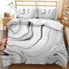 Silver Grey Marble Comfoter Cover Set with Black Line Art Full Size Kids Bedding Duvet Cover Set Psychedelic Abstract Graphic Modern Marbling Boys Girls Teens Adult Quilt Cover Set with 2Pillowcase view 1