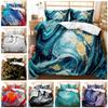 Silver Grey Marble Comfoter Cover Set with Black Line Art Full Size Kids Bedding Duvet Cover Set Psychedelic Abstract Graphic Modern Marbling Boys Girls Teens Adult Quilt Cover Set with 2Pillowcase view 2