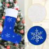 DegGod 6 Pack Custom Christmas Stockings with Names, 22 inches Personalized Embroidery Faux Fur Blue Xmas Stockings with Silver Snowflakes Hanging Ornaments for Xmas Tree Party Decoration view 2