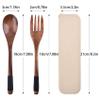 JIABEIUS Wooden Cutlery Set, Travel Utensils with Case, Spoon & Fork, 3 Pcs view 2
