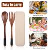 JIABEIUS Wooden Cutlery Set, Travel Utensils with Case, Spoon & Fork, 3 Pcs view 4