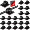Namalu 60 Pieces Mini Cable Clips Hooks Christmas Light Clips Self Adhesive Light Hooks Cord Clips for Desk Outdoor String Lights(Small,Black) view 1