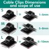Namalu 60 Pieces Mini Cable Clips Hooks Christmas Light Clips Self Adhesive Light Hooks Cord Clips for Desk Outdoor String Lights(Small,Black) view 2