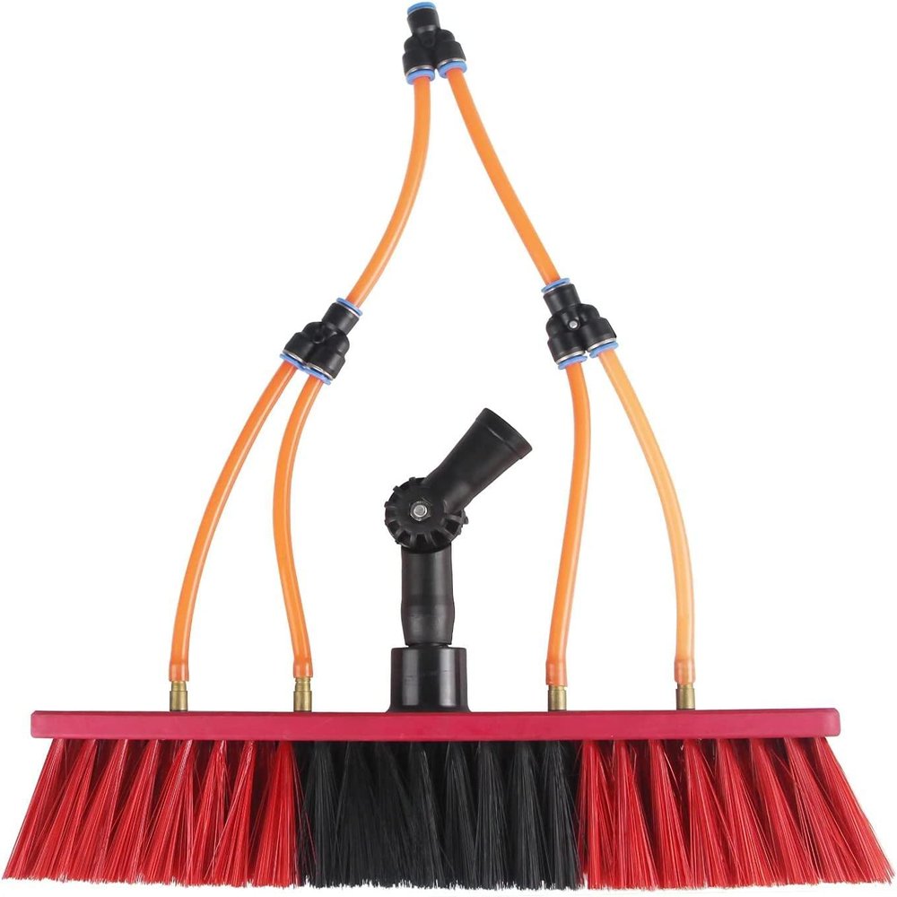 Water Fed Pole Kit,Window Cleaning Brush,Window Cleaning Kit with Extension Pole,Water Fed Pole Brush System,3.6-10.8MTelescopic Window Cleaning Tools, Length Water Fed Brush,6m/20FT