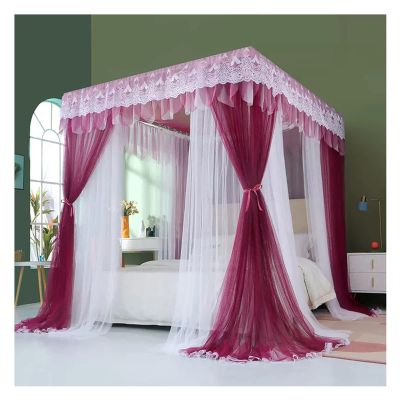 Bed Canopy Luxury Palace Bed Canopy, Bunk Net Mosquito Net, Home Bedroom Decoration Bed Curtains, for 1.5m/1.8m/2m Single Double Bed, with Mounting Bracket (Color : B, Size : 180x200x210cm)