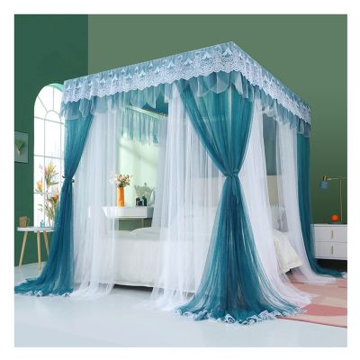 Bed Canopy Luxury Palace Bed Canopy, Bunk Net Mosquito Net, Home Bedroom Decoration Bed Curtains, for 1.5m/1.8m/2m Single Double Bed, with Mounting Bracket (Color : A, Size : 180x220x210cm)