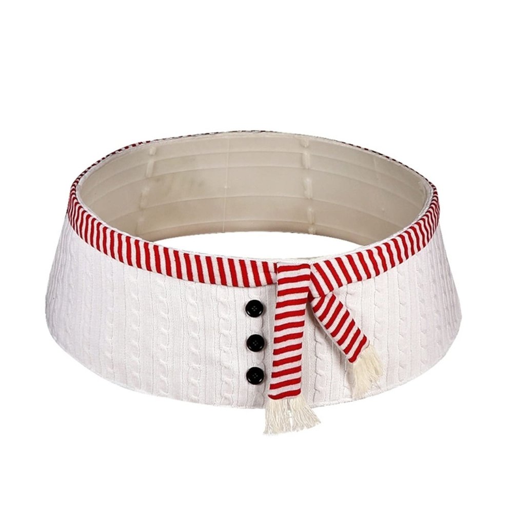 LJFMDLN Christmas Tree Stand, 30 Inch Snowman Scarf Tree Collar, Christmas Tree Skirt Ring Base
