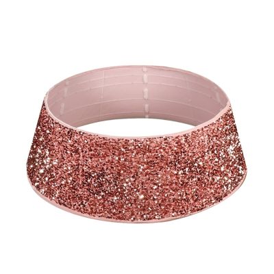 LJFMDLN Christmas Tree Stand, 24 Inch Pink Sequins Glitter Christmas Tree Collar, Tree Skirt Stand Cover for Party Decor