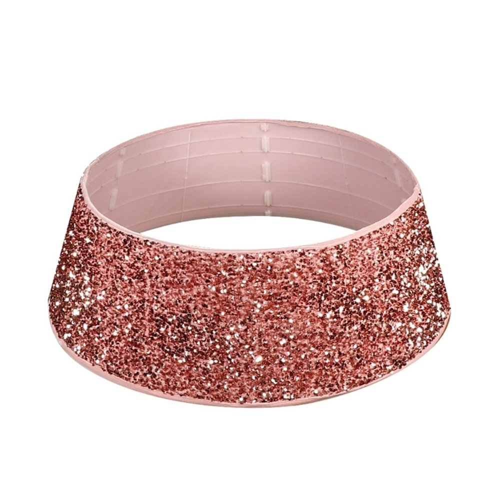 LJFMDLN Christmas Tree Stand, 24 Inch Pink Sequins Glitter Christmas Tree Collar, Tree Skirt Stand Cover for Party Decor