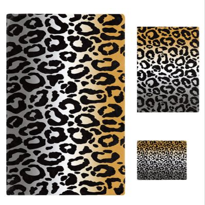 3 Piece Bath Towel Set, Ombre Leopard Print Luxury Towels Set for Bathroom Soft Bath Shower Towels Absorbent Bathroom Towels Set ( 1 Bath Towel, 1 Hand Towel, 1 Washcloth ) Animal Skin Yellow Gray
